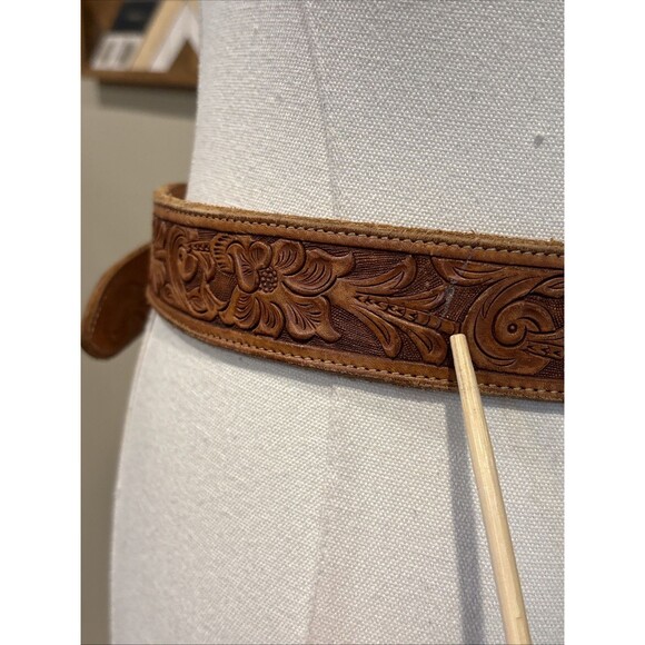 Vintage Polo Ralph Lauren Tooled Leather Silver Plated Longhorn Belt 32 *As-Is* main image 15